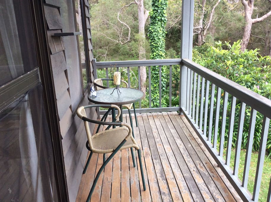 Enjoy the garden views from the upstairs balcony