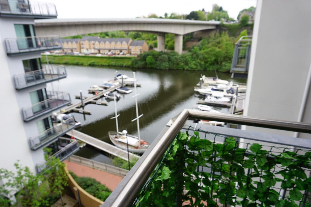 Private balcony with river views