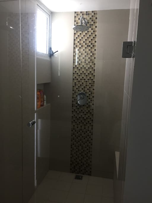 Very large shower in the private bathroom.