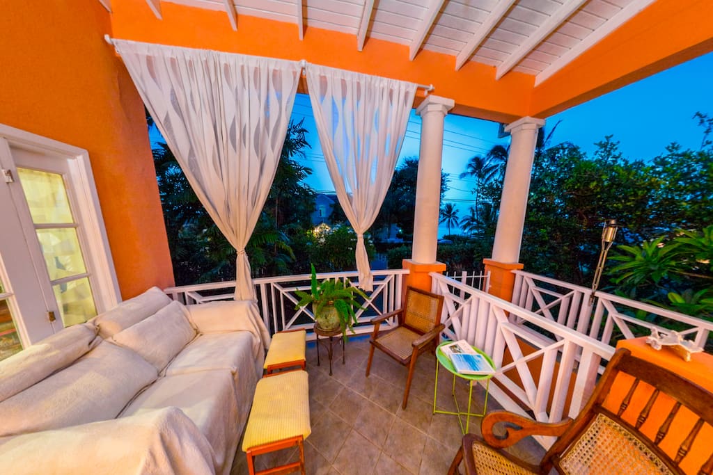The gallery great place for your morning coffee and your evening rum punch