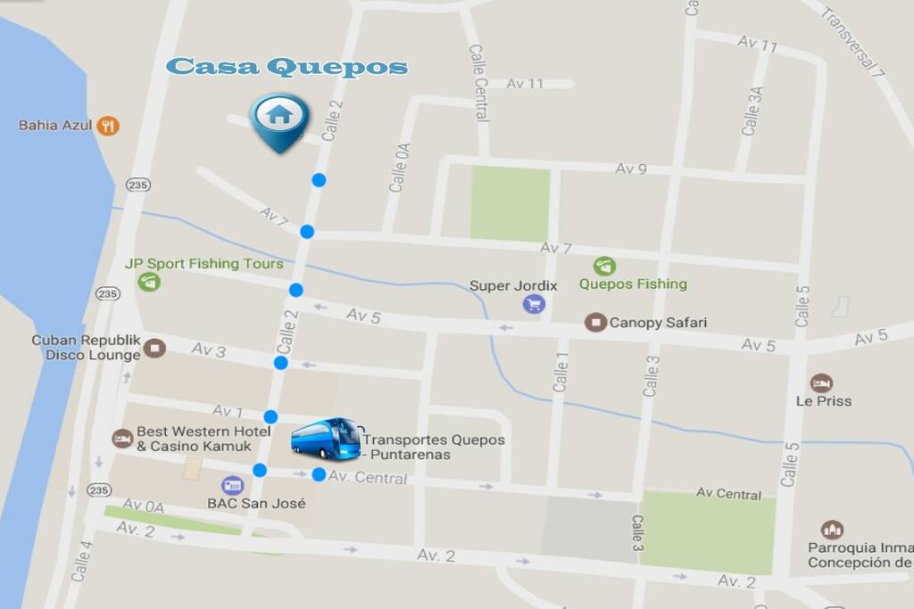 From Bus Station to Casa Quepos