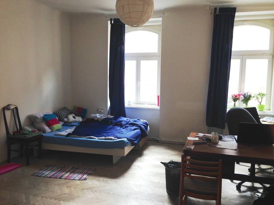 The room. The beds can be separated