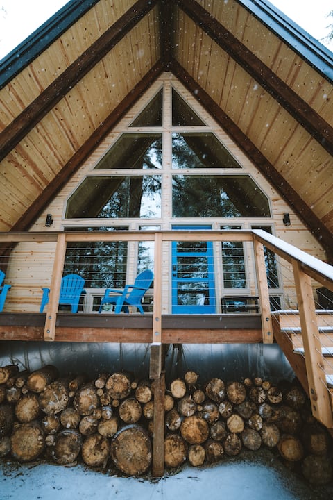 Salted Roots Blue Door A-Frame Cabin