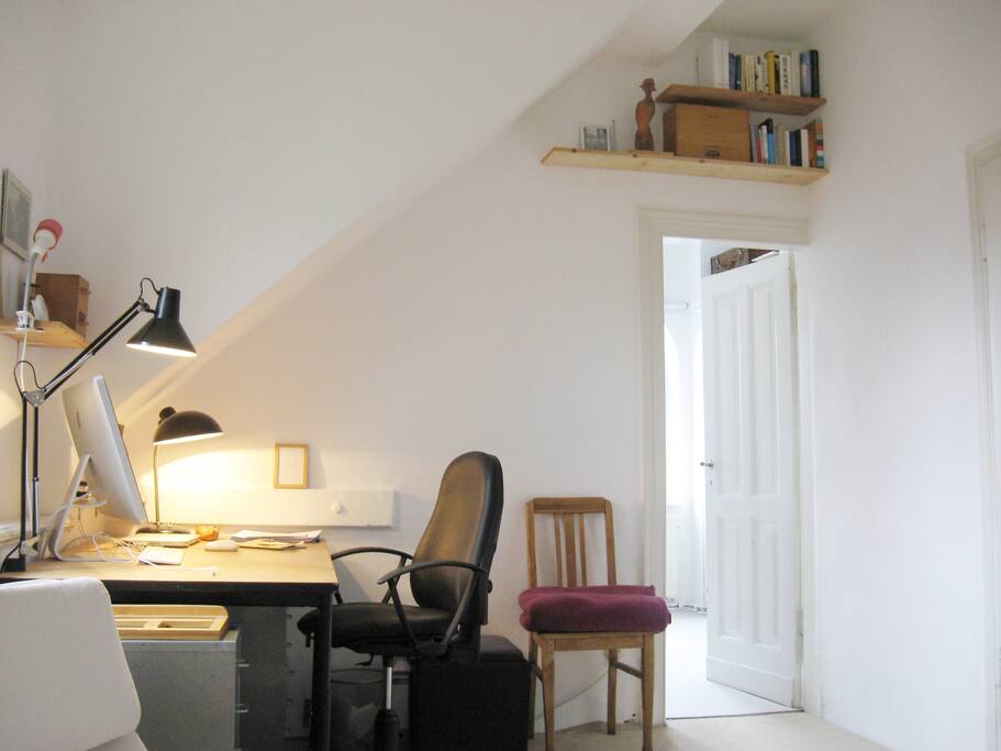 Working space in the living room.
