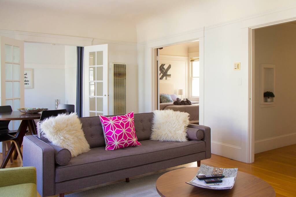 Large common space with living and dining.
