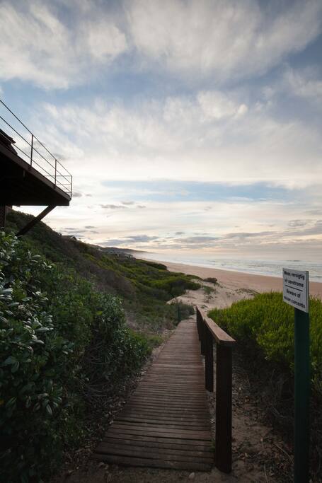 Access to the beach with the Beach house on the left