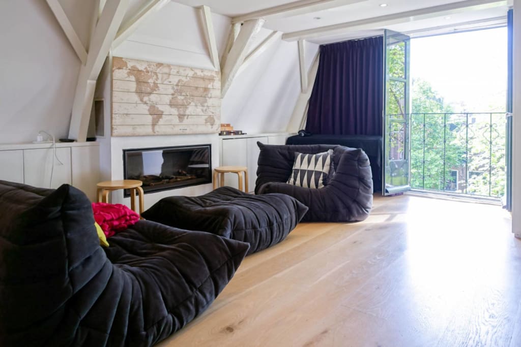 Lounge overlooking canal