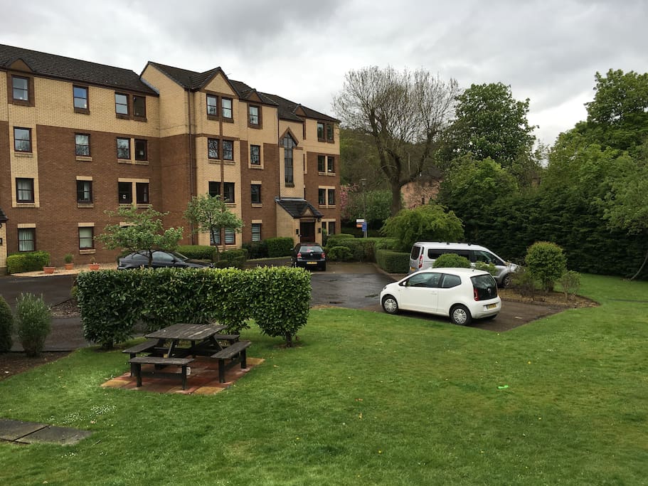 Spacious communal gardens
