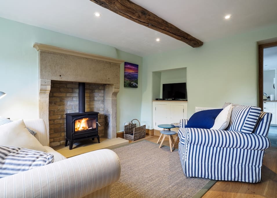 Comfortable sofa and chair in sitting room