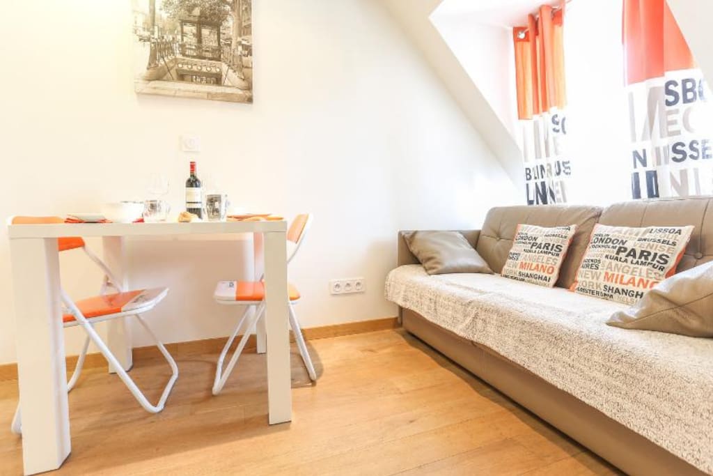 a double sofa-bed with a memory foam mattress