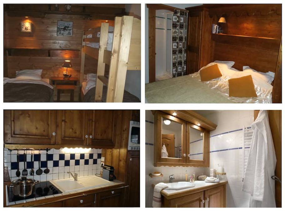 Chambre, suite parentale, cuisine et salle de bain