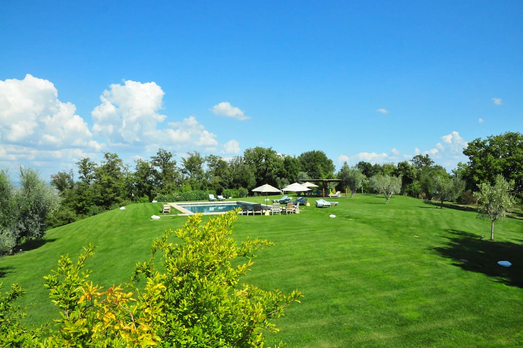 Garden & Swimming Pool sight from villa