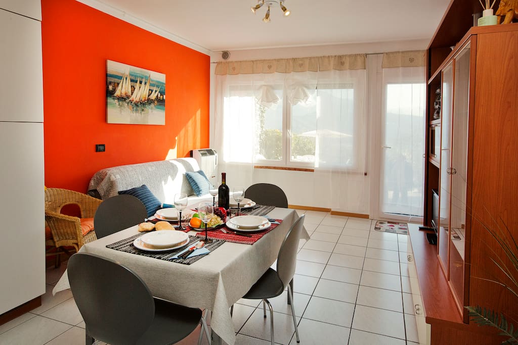 The bright living room