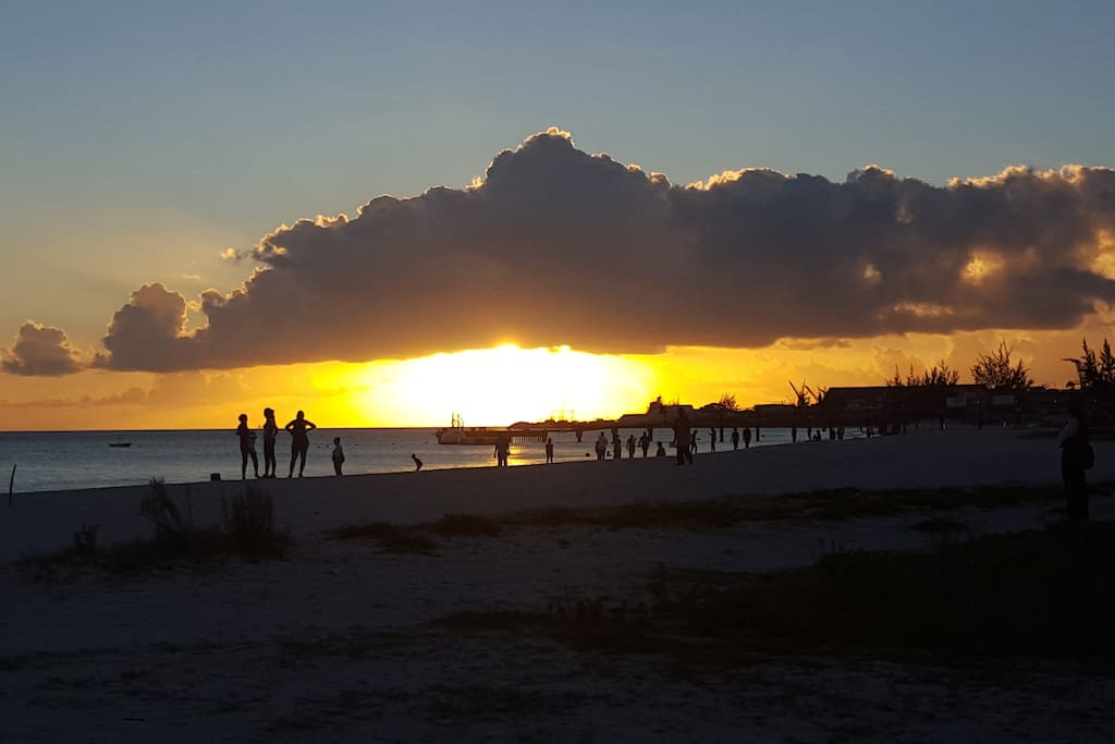 Beautiful Barbados sunset from the beach.