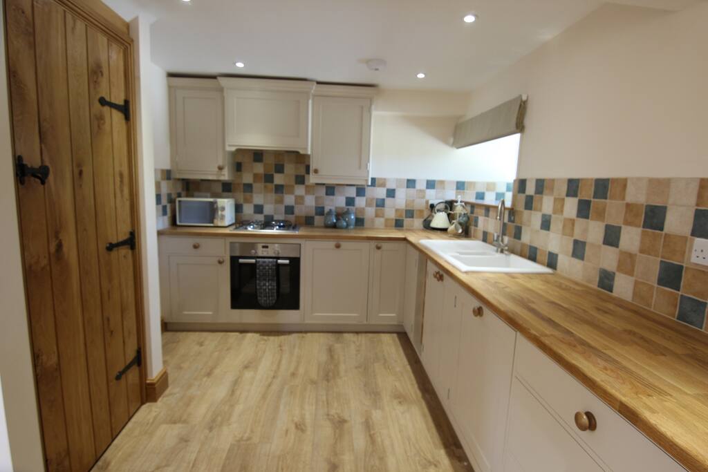 Solid wood kitchen.