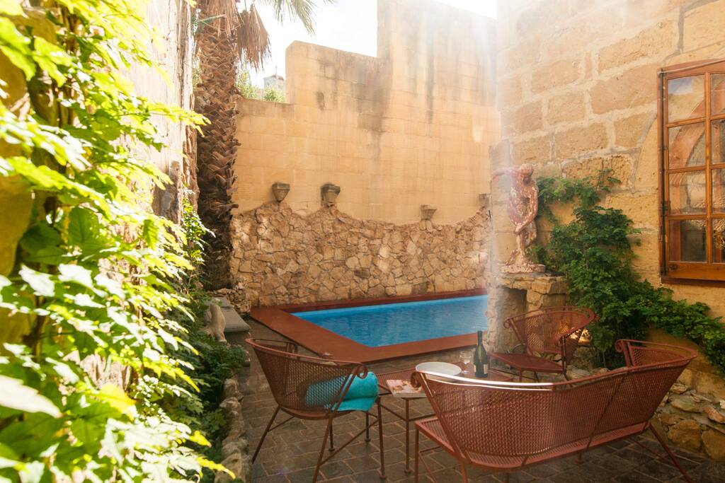 The pool area