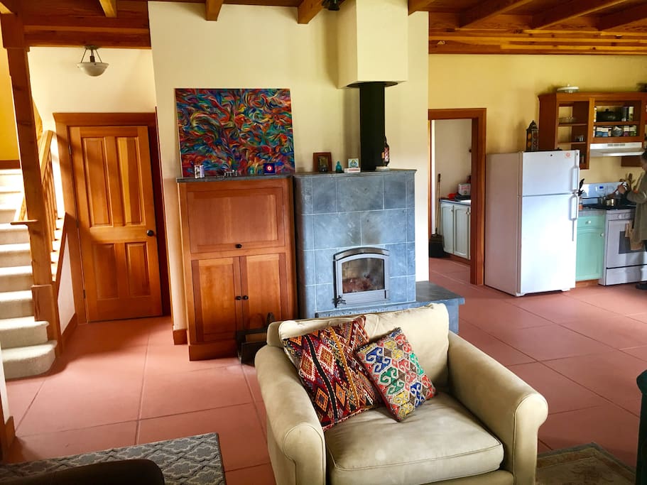 View of the living room and kitchen