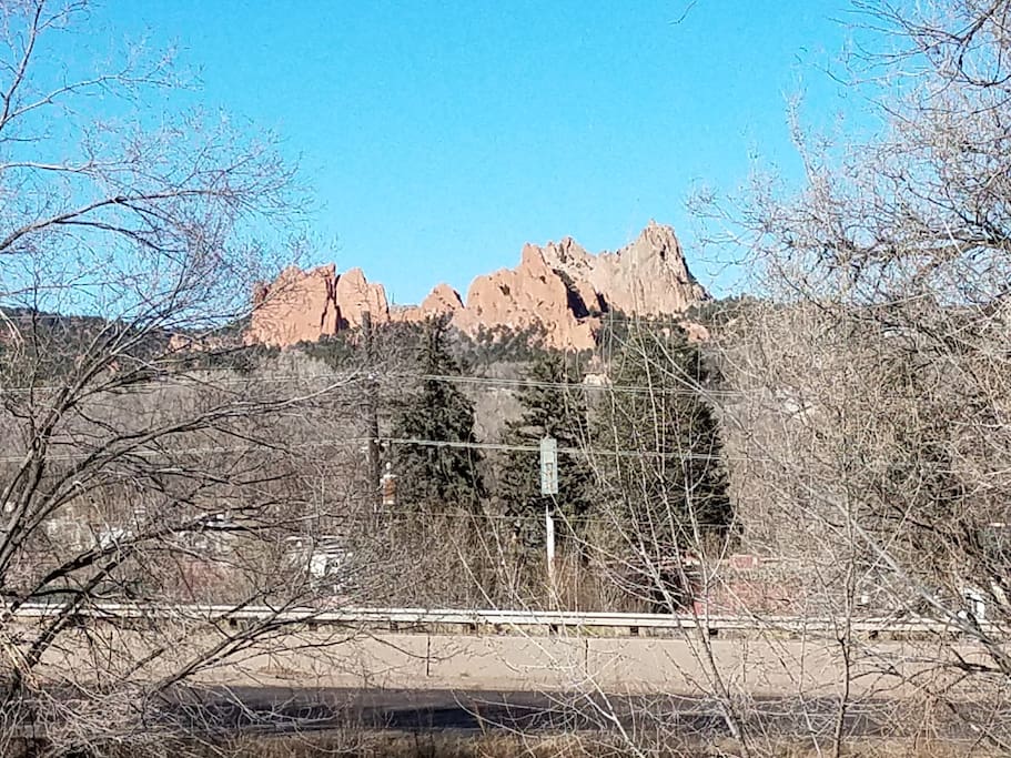 Admire the Garden of the Gods rock formation from the comfort of the studio.