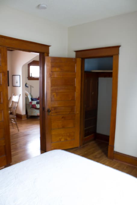 Guest room closet with built in.