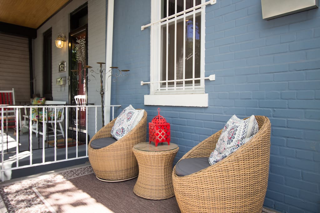 Front porch where you can enjoy your coffee or tea