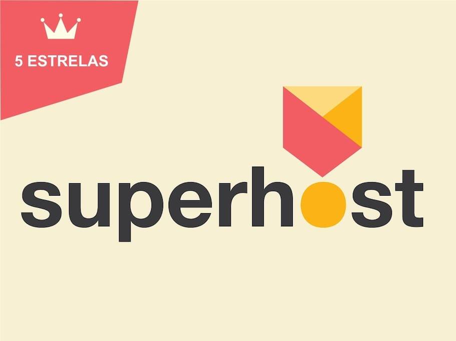 Superhost/Super Anfitrião, conforme o melhor padrão do AirBNB.