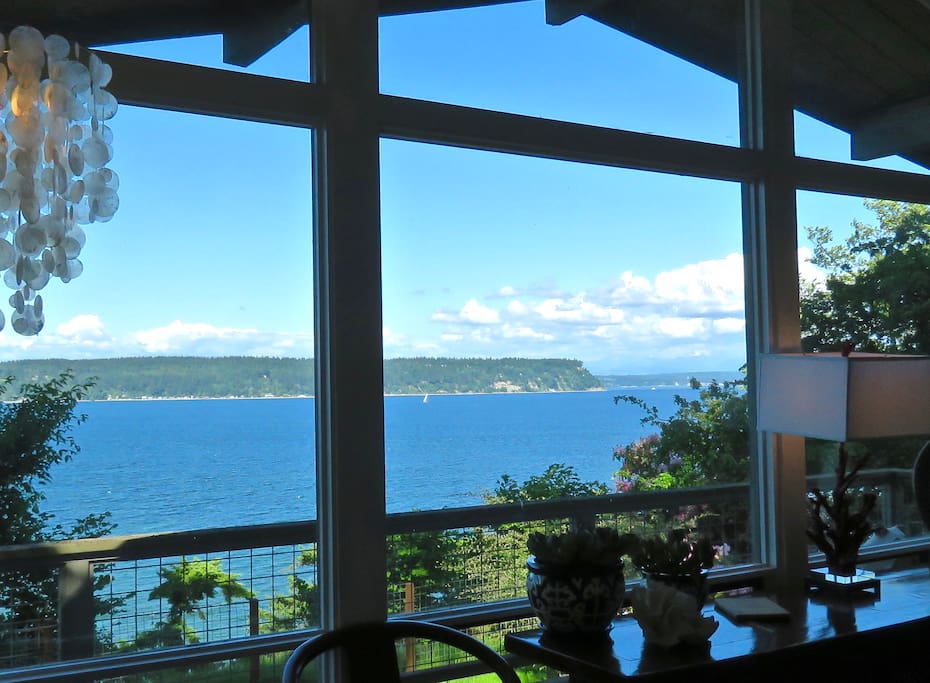 Waterfront Views of the Saratoga Passage, Camano Island and the Cascade Mountains.