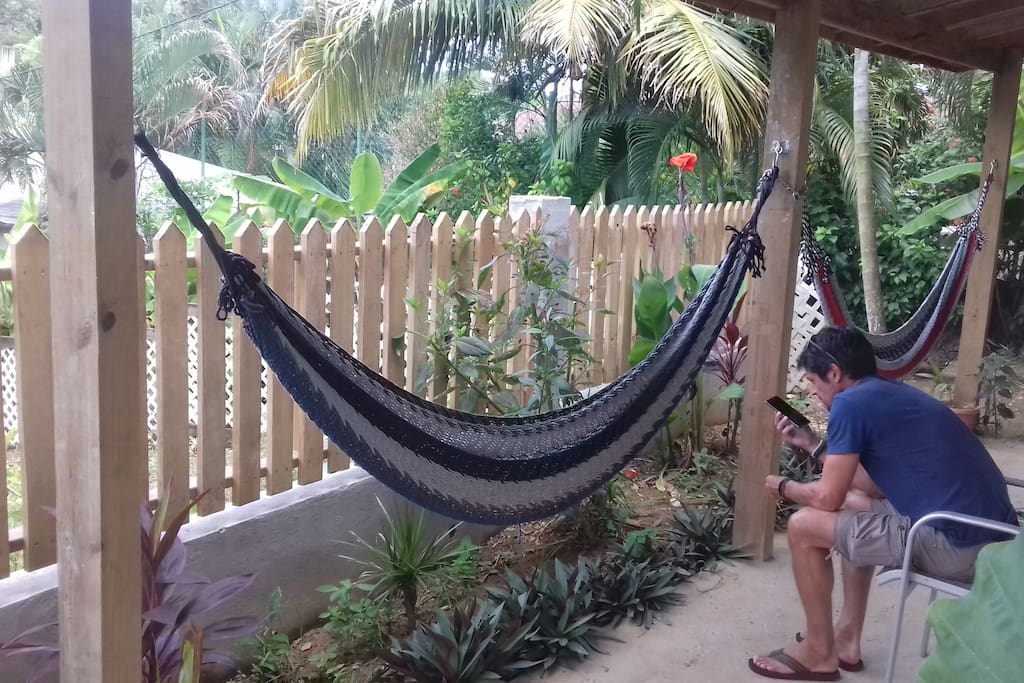 Porch area in front of single room