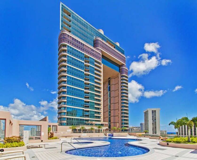 Building from pool deck