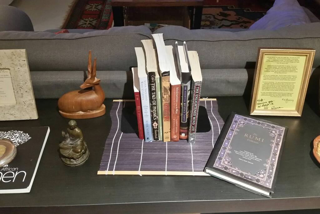 Lots of reading material throughout the apartment!