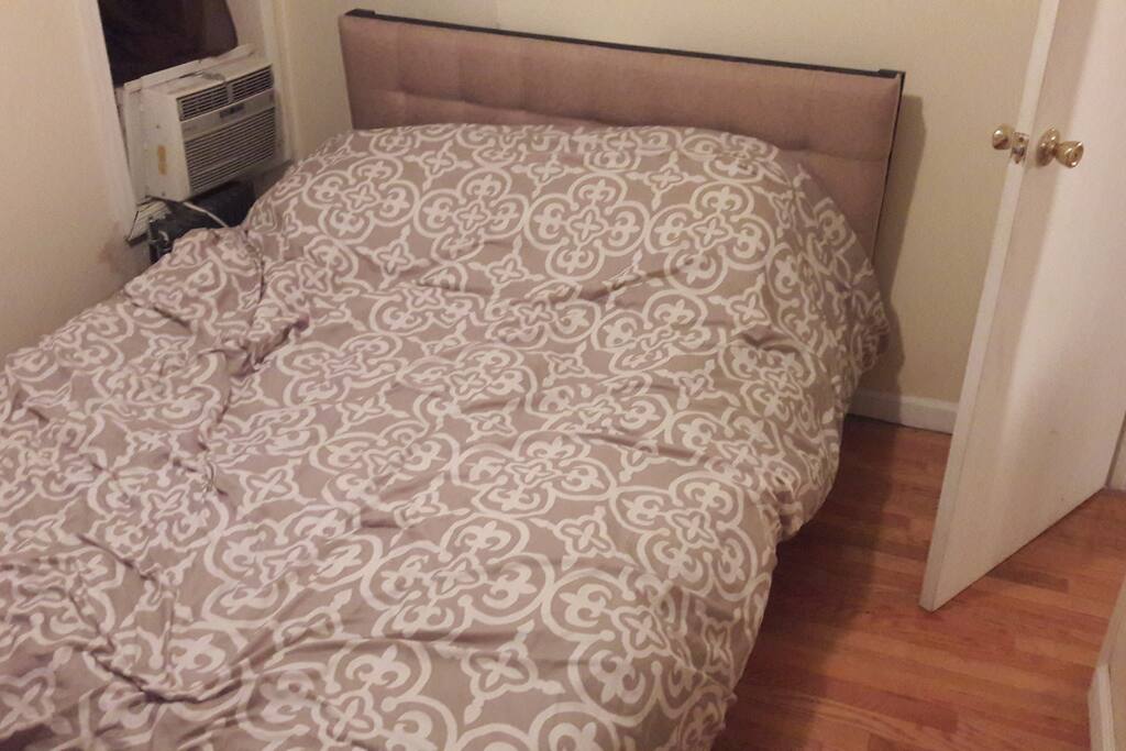 Our comfy queen sized bed easily sleeps 2.