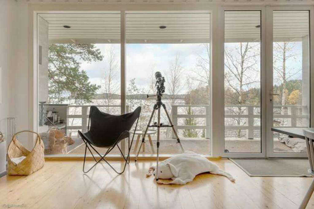 Spacious living room/dining room with fabulous views