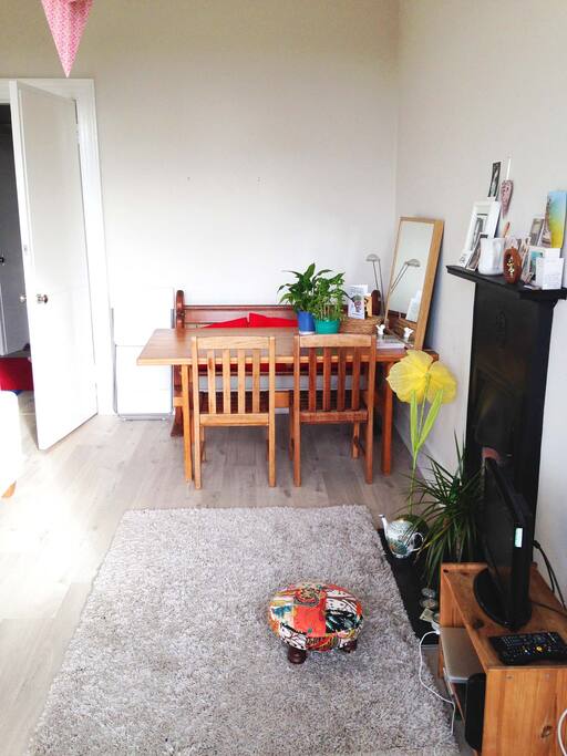 The living room/ dining area
