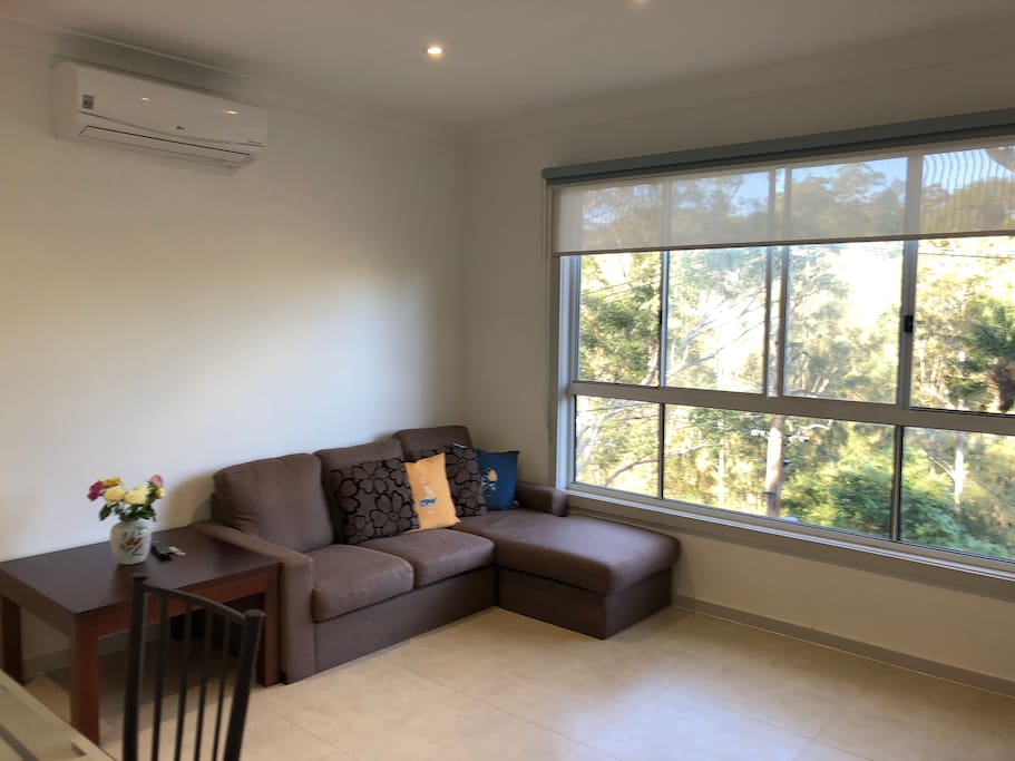 Humble sofa with Lane Cove River view