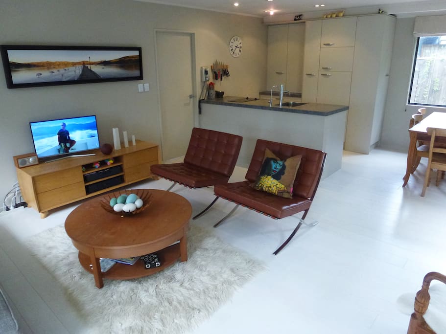 Living room and compact kitchen