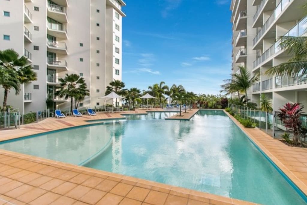 Take a dip and relax in the free resort pool after a long day exploring the reef or rainforest.