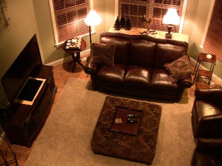 Hearth Room From Second Floor Balcony Above