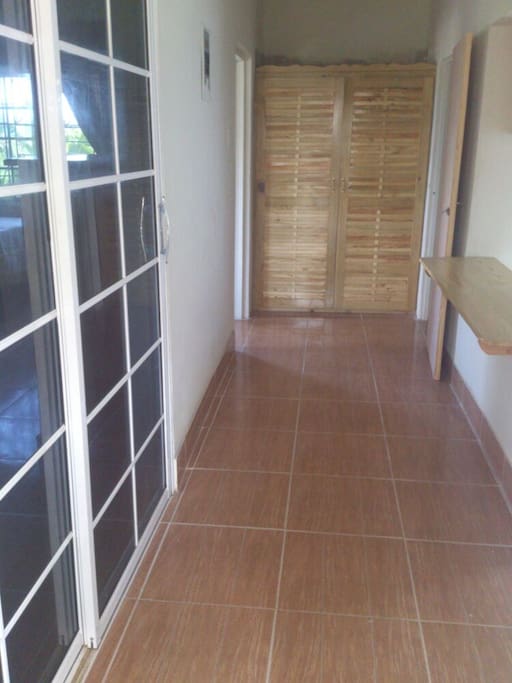 the passage with the closet.