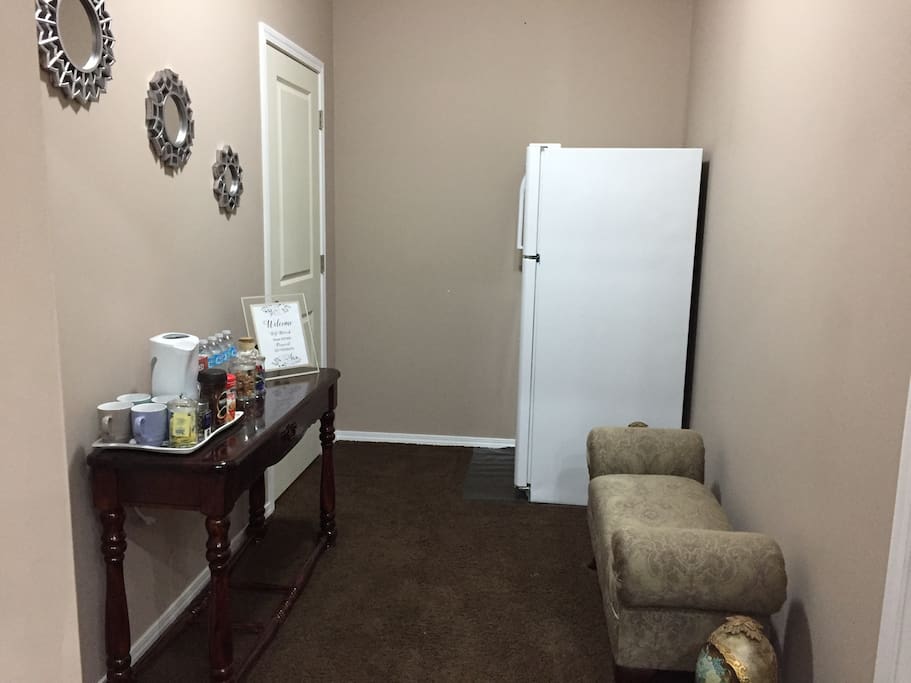 Separate entrance with standard fridge for guest !