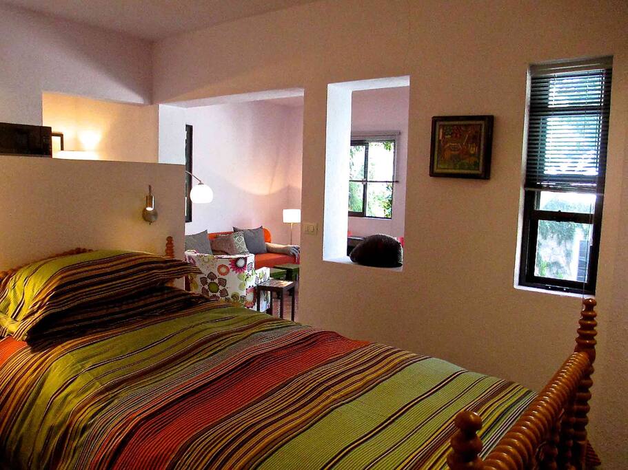View from bedroom into the living space.