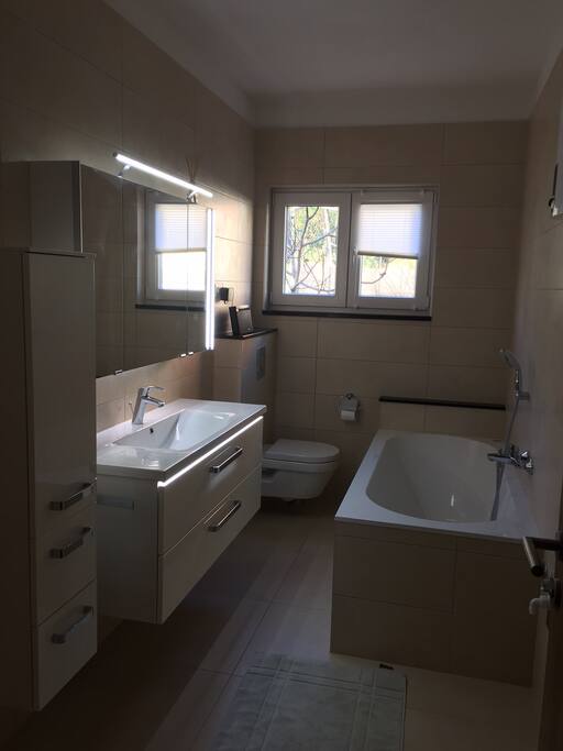 Big bath room with bath tub