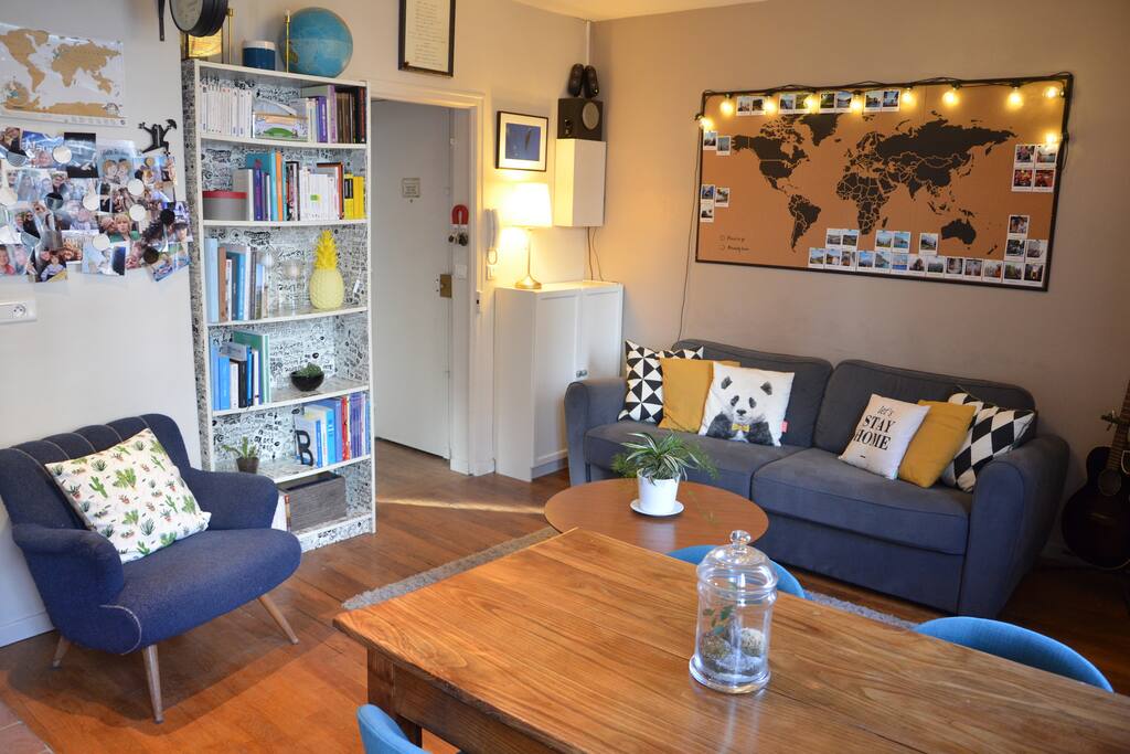 View of the living room from the open-kitchen