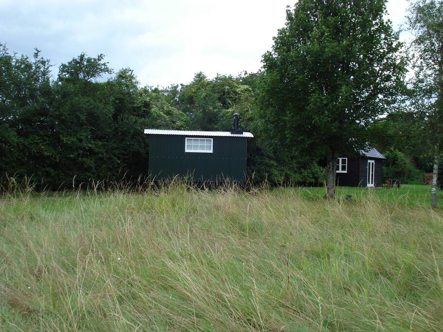 The meadow showing the long grass soon to be harvested for traditional hay