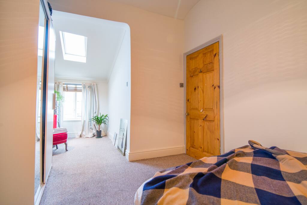 Private double room with full length mirror, wardrobe and dressing area