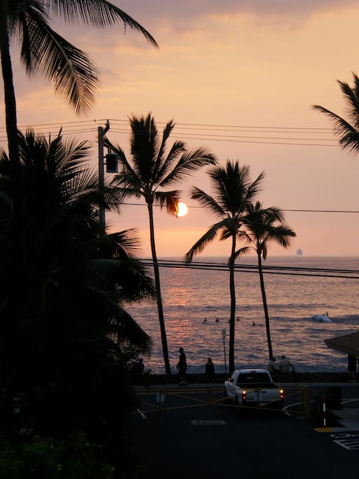Watch the surfers at Honl's beach from your lanai