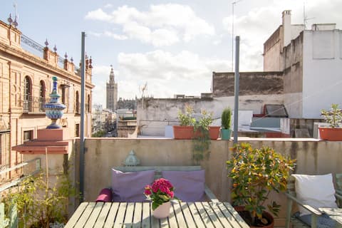 Terraces/Giralda views. Great 2BR/2Bath Penthouse!
