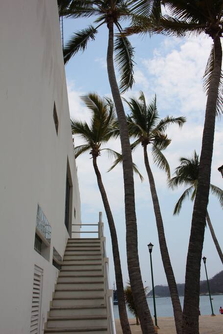 Escaleras para subir a las suites !