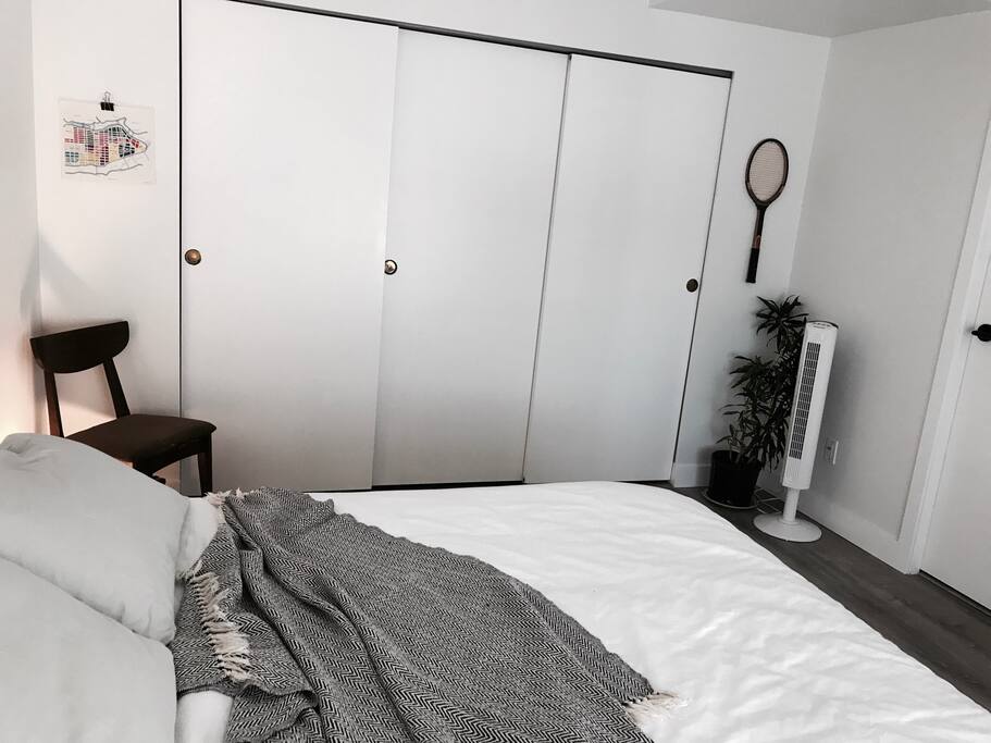Plenty of closet space to hang your clothes.