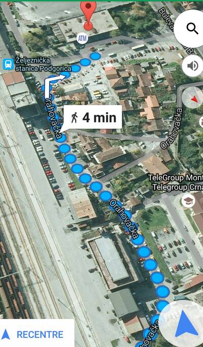 Walking distance from bus and train station
