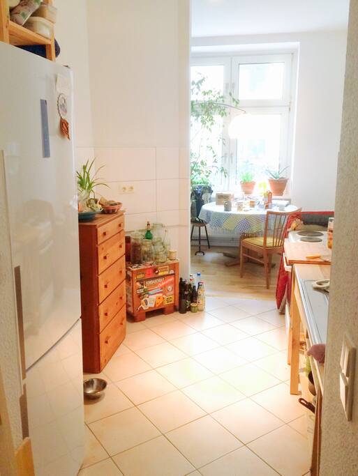 the kitchen