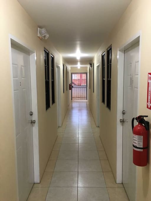 View of the corridor - doors to separate apartments